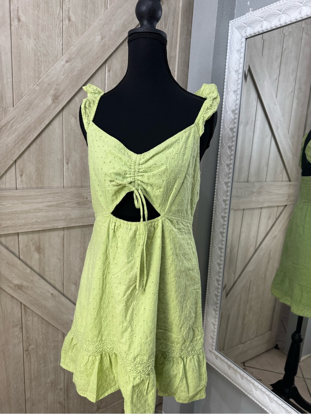Lime Eyelet Cutout Sundress